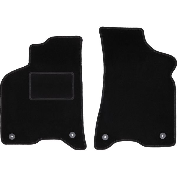 Wielganizator Tappetini Auto Velours Anteriori Adatto Per Volkswagen Lupo (1997-2005, Hatchback) Neri, Set 2 Pz, Con Fissaggi-image