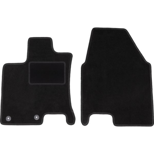 Wielganizator Tappetini Auto Velours Anteriori Adatto Per Nisan Qashqai +2 (2008-2013, Crossover) Neri, Set 2 Pz, Con Fissaggi-image