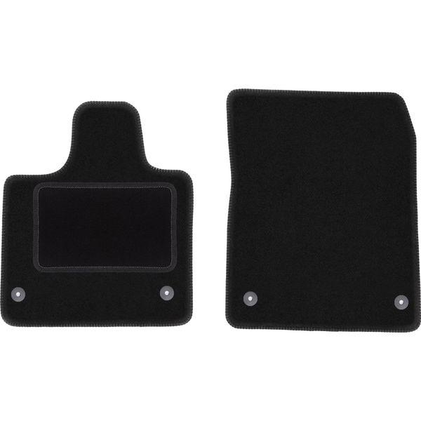 Wielganizator Tappetini Auto Velours Anteriori Adatto Per Volvo 940 / 960 Fl (1990-1998, Berlina) Neri, Set 2 Pz, Con Fissaggi-image