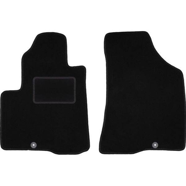 Wielganizator Tappetini Auto Velours Anteriori Adatto Per Hyundai Santafe Ii (2006-2012, Suv) Neri, Set 2 Pz, Con Fissaggi-image