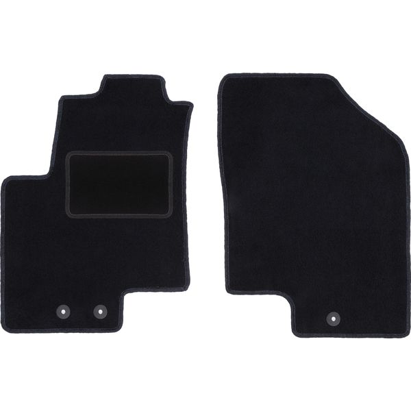 Wielganizator Tappetini Auto Velours Anteriori Adatto Per Hyundai Ix20 (2010-2018, Minivan) Neri, Set 2 Pz, Con Fissaggi-image