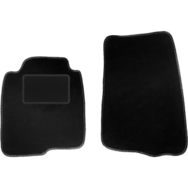 Wielganizator Tappetini Auto Velours Anteriori Adatto Per Volvo 240 / 260 (1974-1993, Station Wagon, Berlina) Neri, Set 2 Pz, Con Fissaggi-image
