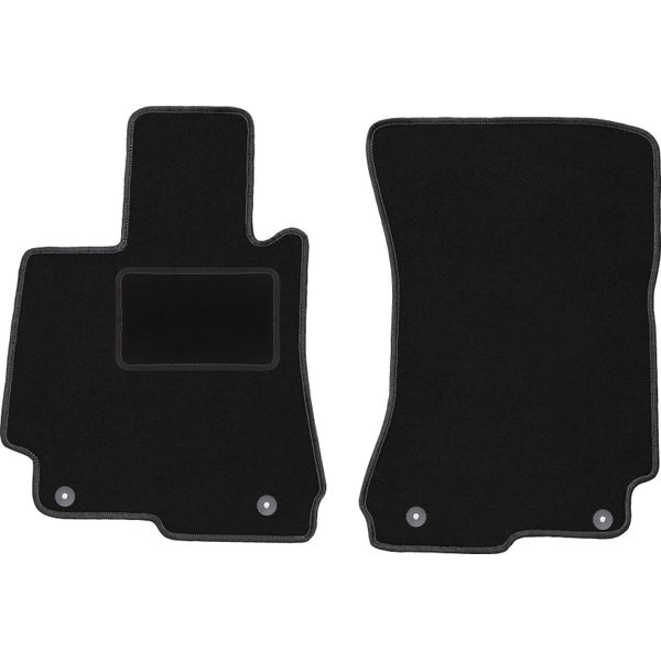 Wielganizator Tappetini Auto Velours Anteriori Adatto Per Mercedes W221 (2005-2013, Classe S Berlina Corta) Neri, Set 2 Pz, Con Fissaggi-image