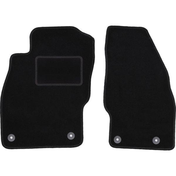 Wielganizator Tappetini Auto Velours Anteriori Adatto Per Opel Adam (2012-, Hatchback) Neri, Set 2 Pz, Con Fissaggi-image