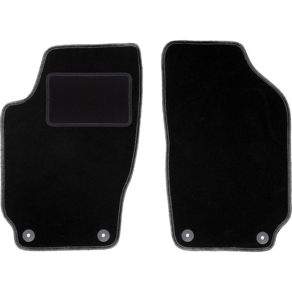 Wielganizator Tappetini Auto Velours Anteriori Adatto Per Skoda Fabia I (1999-2007, Hatchback, Berlina, Station Wagon) Neri, Set 2 Pz, Con Fissaggi-image
