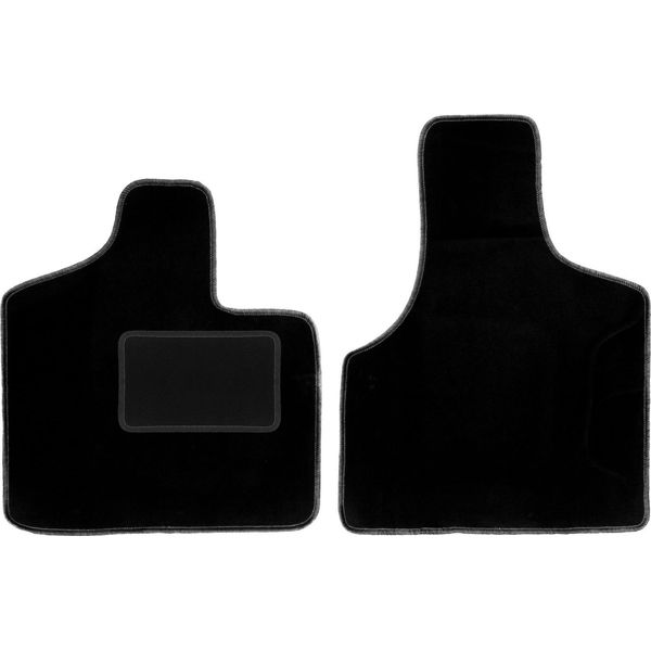 Wielganizator Tappetini Auto Velours Anteriori Adatto Per Dodge Caravan / Grand Caravan Iii (2001-2007, 7 Persone) Neri, Set 2 Pz, Con Fissaggi-image