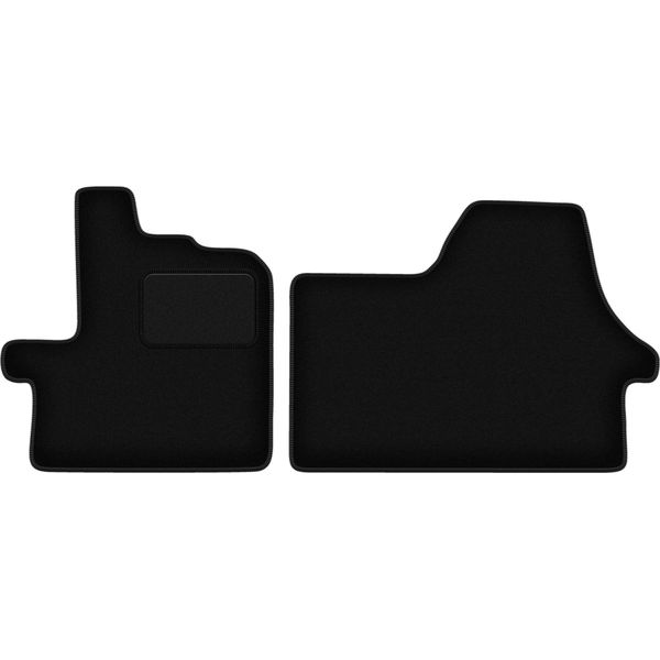 Wielganizator Tappetini Auto Velours Anteriori Adatto Per Citroen Jumper Ii (2006-2014, Furgone) Neri, Set 2 Pz, Con Fissaggi-image