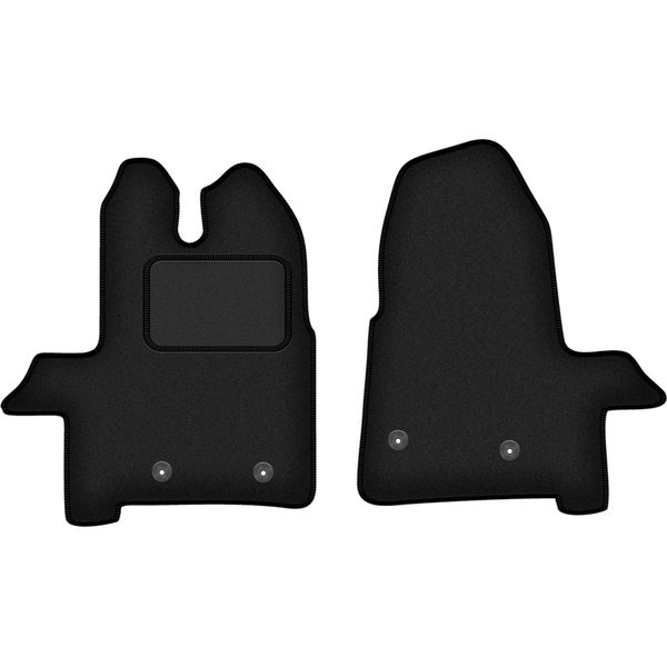 Wielganizator Tappetini Auto Velours Anteriori Adatto Per Ford Transit (2019-, Furgone) Neri, Set 2 Pz, Con Fissaggi-image