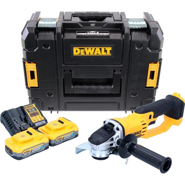 Smerigliatrice Angolare A Batteria Dewalt Dcg 412 H2T 18 V 125 Mm + 2X Batteria Powerstack 5,0 Ah + Caricabatterie + Tstak-image