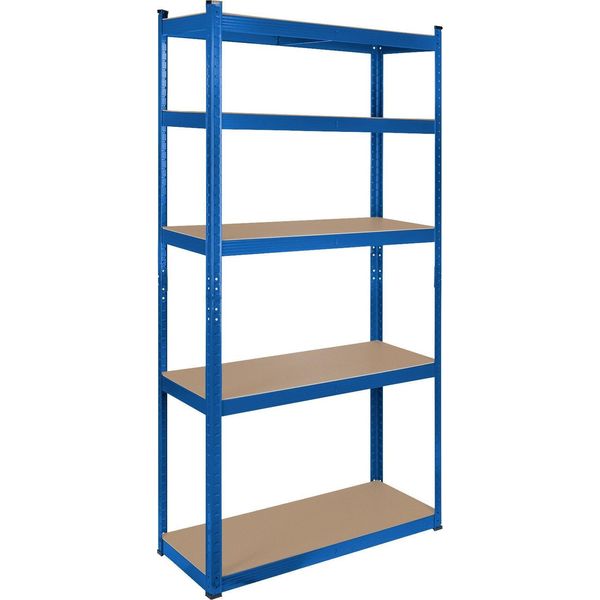 Rebel RB-1251 Scaffale In Metallo, 5 Ripiani, 180 X 90 X 40 Cm, 750 Kg, Blu-image