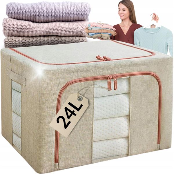 Organizzatore-Copertina Contenitore Per Biancheria Da Letto, Vestiti, Piumoni, Coperte 40X30X20 24L-image