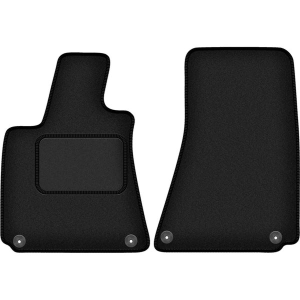 Wielganizator Tappetini Auto Velours Anteriori Adatto Per Maserati Quattroporte Vi (2015-, Berlina) Neri, Set 2 Pz, Con Fissaggi-image