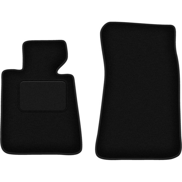 Wielganizator Tappetini Auto Velours Anteriori Adatto Per Bmw 3 E30 (1982-1994, Coupé) Neri, Set 2 Pz, Con Fissaggi-image