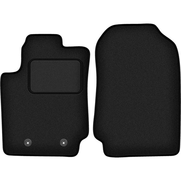 Wielganizator Tappetini Auto Velours Anteriori Adatto Per Ford Ranger MK5 Fl (2015-2022, Pickup) Neri, Set 2 Pz, Con Fissaggi-image