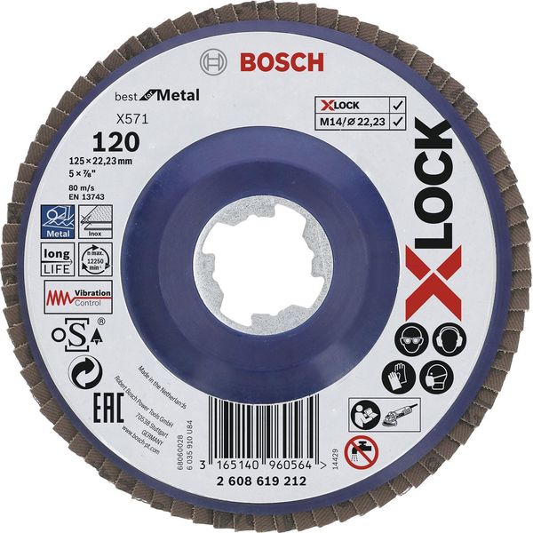 Bosch Disco Abrasivo Best For Metal X-LOCK Diritto Ø 125 Mm Grana 120-image