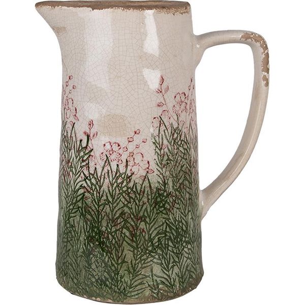Clayre & Eef Brocca Decorativa 21X14X26 Cm Fiori Di Ceramica Beige-image