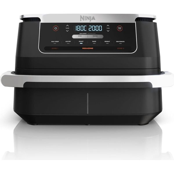Ninja AF550EU Friggitrice Doppia 6,6 L Indipendente 2470 W Friggitrice Ad Aria Calda Nero, Argento-image