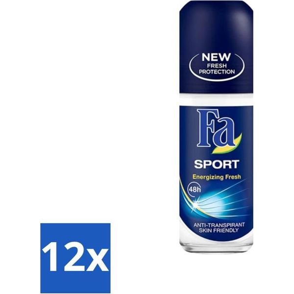 Fa - Sport - Deodorante Roll-On - Energizing Fresh - 50 Ml - Confezione Risparmio - 12 Pezzi-image