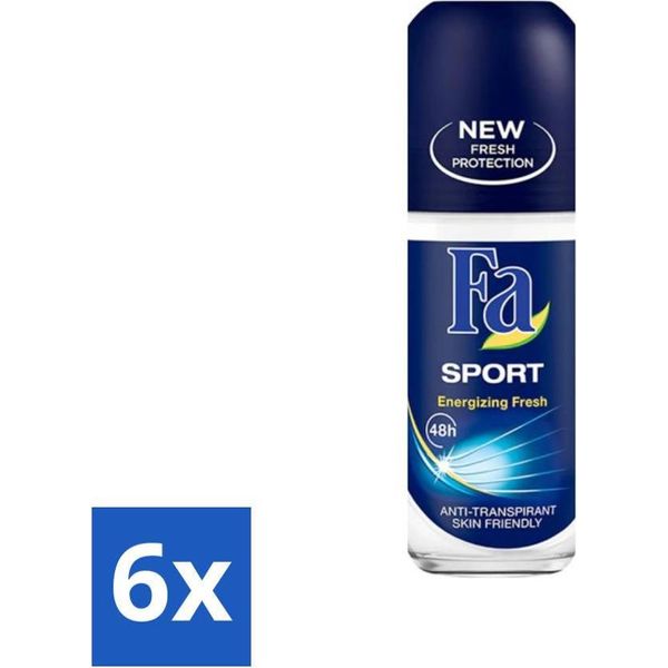 Fa - Sport - Deodorante Roll-On - Energizing Fresh - 50 Ml - Confezione Risparmio - 6 Pezzi-image