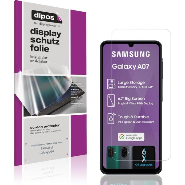 4X Pellicola Protettiva Per Samsung Galaxy A07 Protezione Schermo Claro Display Dipos-image