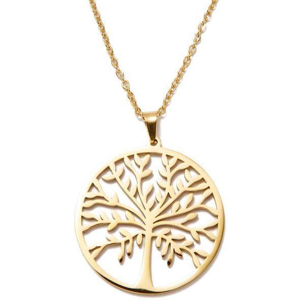 Kette Mit AnhäNger Firetti "Schmuck Geschenk Lebensbaum", Gold (Gelbgoldfarben), Halsketten, Damen, Edelstahl, L: 47 B: 2Mm, Made In Germany, B:2Mm-image
