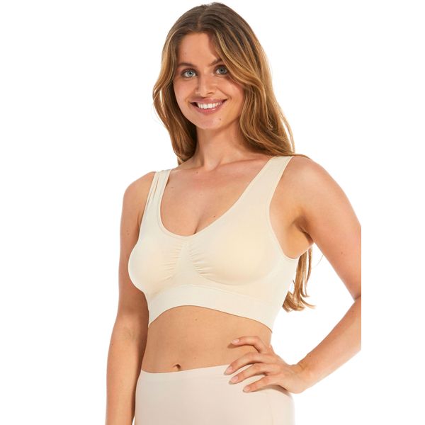 BüGelloser Bh Magic Bodyfashion "Comfort Bra", Damen, Gr. Xl, N-Gr, Braun (Latte), Obermaterial: 89% Polyamid, 11% Elasthan, Unifarben, Bhs, Bequemer, Nahtloser Und BüGelloser Bh-image