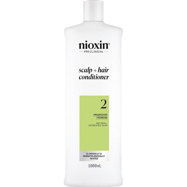 Nioxin - Sistema 2 - Balsamo Rinforzante Per Capelli E Cuoio Capelluto - Capelli Naturali Per Diradamento Avanzato - Con Niacinamide (1 Litro)-image
