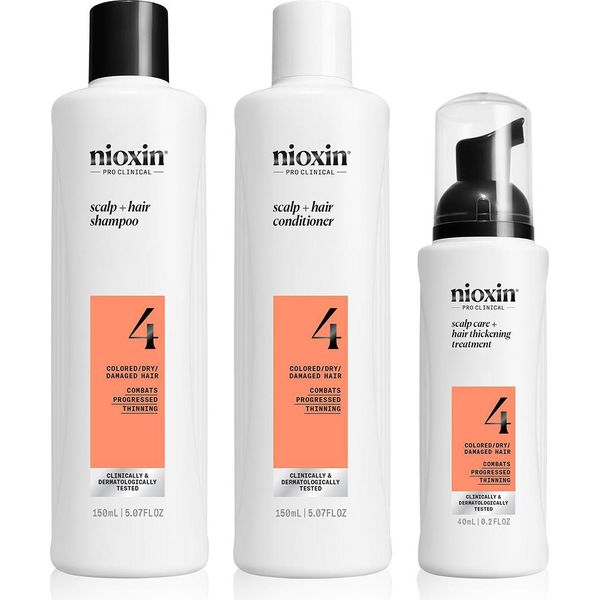 Nioxin 4 Kit Trifasico Shampoo 150Ml Balsamo 150Ml Trattamento 40Ml Kit Di Diradamento Avanzato-image