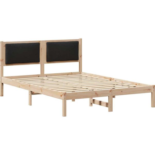 Vidaxl Struttura Letto Nera 140 X 190 Cm In Legno Di Pino Massiccio-image