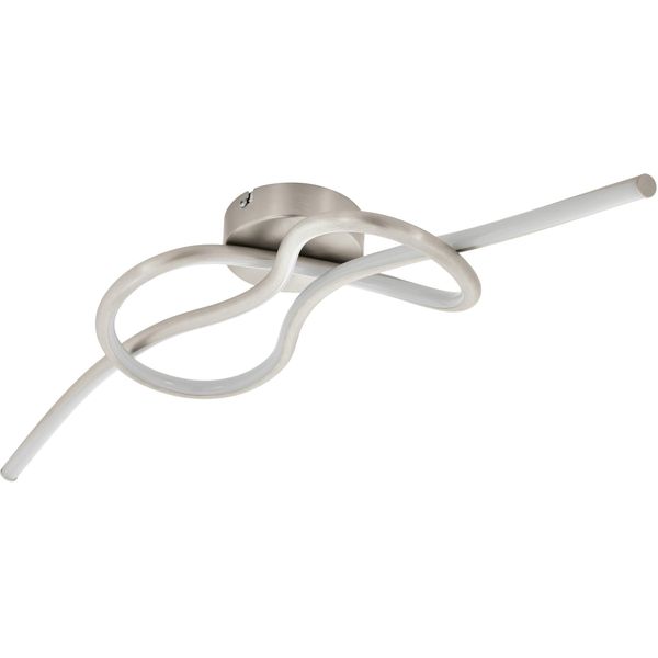 Eglo Deckenleuchte "Novafeltria", Weiß (Nickelfarben, Weiß), 1, H: 16Cm, 1 Stk., Leuchten, Deckenlampe, Wohnzimmerlampe, Flurlampe Decke In Nickel-Matt, Weiß, Deckenleuchte-image