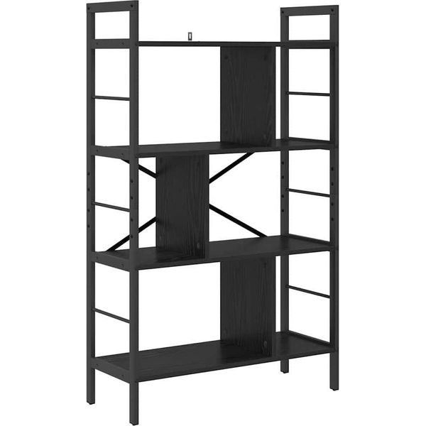 Syfax™ Libreria Rovere Nero 75 X 30 X 123,5 Cm Legno Multistrato-image