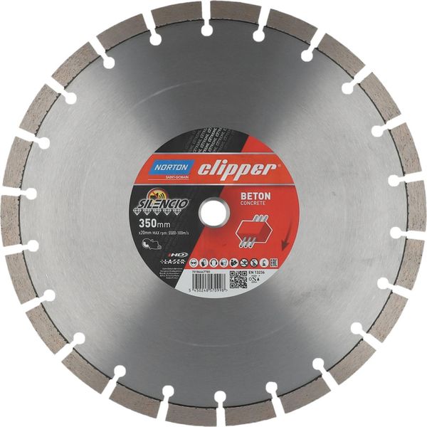 Norton Clipper Disco Diamantato Extreme Beton Silencio 350 X 20 Mm Altezza 15 Mm-image