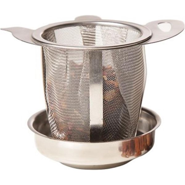 Colino Per Tè In Acciaio Inox Con Vassoio-image