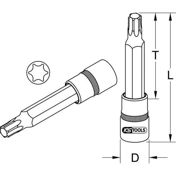 Ks Tools 1/2" Chromeplus Bit Socket Torx Lungo T70 - 918.1651"-image