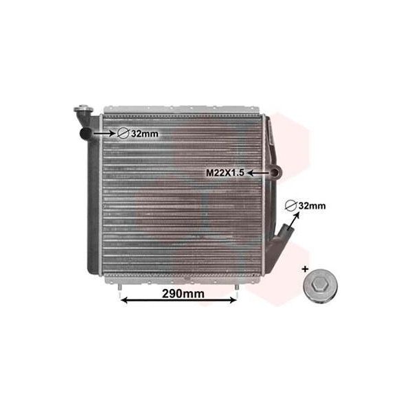 Van Wezel 43002070 Radiatore Radiatore Acqua Radiatore Motore Per Renault Super 5 (B/C40) Rapid Furgone (F40, G40) 11 (B/C37) 9 Berlina (L42) Super 5 Furgone-image