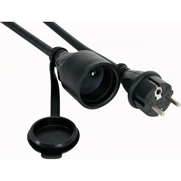 Cavo Di Prolunga Perel 5 Metri H05RR-F 3G2,5 16 A 230 V 3680 W Gomma Nero IP44 Schuko Tipo E/F-image