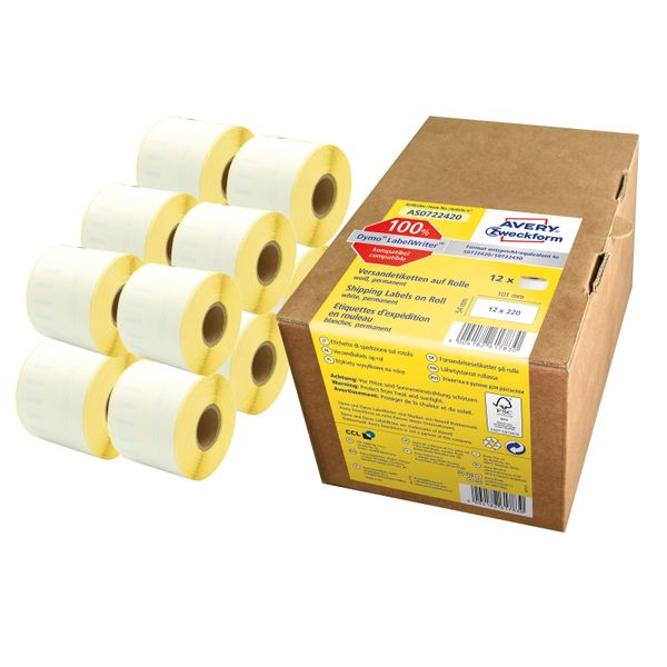 Avery Zweckform AS0722420 Avery Zweckform Etichette In Rotolo, 101 X 54 Mm, Confezione Bulk-image