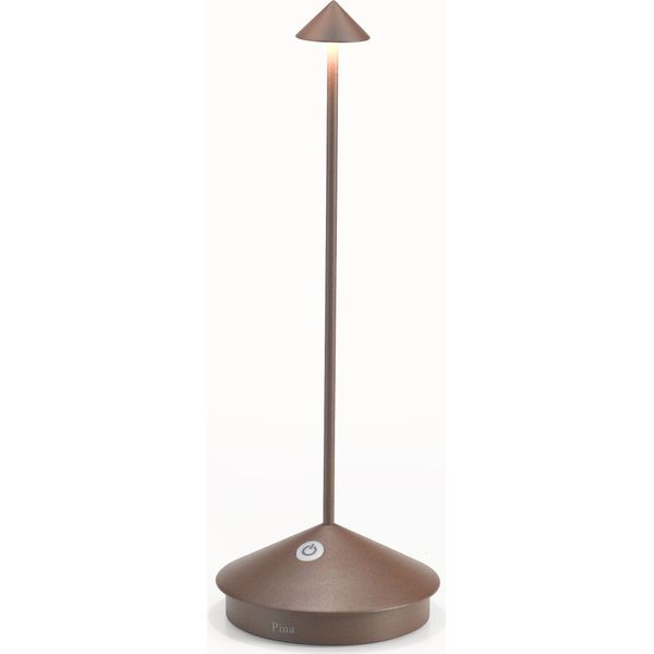Lampada A Led Da Tavolo Pina Pro Corten Ricaricabile E Dimmerabile Senza Fili Zafferano-image