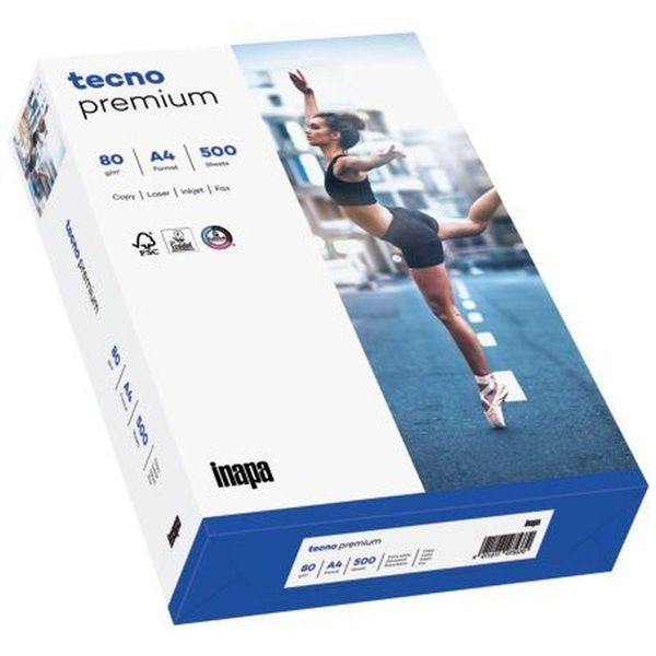 Inapa 2100011497 Carta Per Fotocopie Tecno® Premium - A4, 80 G/M², Bianco, 500 Fogli-image