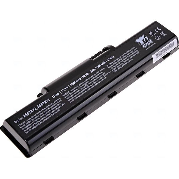 Batteria T6 Power Per Laptop Acer, Numero Di Parte BT.00607.014, Li-Ion, 11,1 V, 5200 Mah (58 Wh), Nero-image