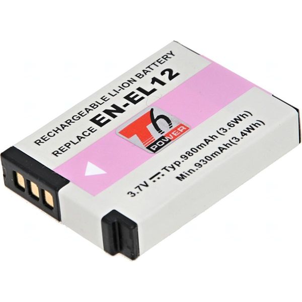 Batteria T6 Power Per Nikon Coolpix S9900, Li-Ion, 3,7 V, 1050 Mah (3,8 Wh), Nero-image