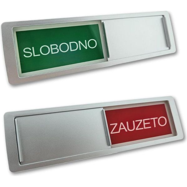 Insegna Scorrevole Combicraft Con "Slobodno-Zauzeto"" In Argento 178 X 50 Mm - Per 1 Pezzo"-image