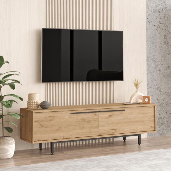 Mobile Tv 'Urejovle' A 2 Ante 160 X 36 X 45 Cm Effetto Rovere-image