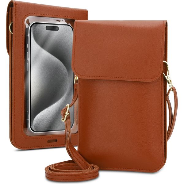 Borsa A Tracolla Per Cellulare Wiko View Lite Piccola Borsetta Con Scomparto Per Cellulare E Finestra Di Visualizzazione, Borsa A Tracolla Copri Cellulare Da Donna-image