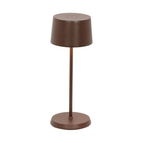 Zafferano Olivia Pro Micro Lampada A Led Da Tavolo Corten Ricaricabile E Dimmerabile-image