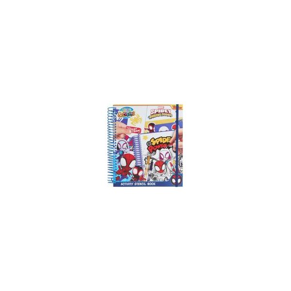 Disney Junior Spidey - Libro Degli Stencil - Spider-Man E I Suoi Fantastici Amici - Libro Da Colorare - Colora E Crea (SP24356)-image