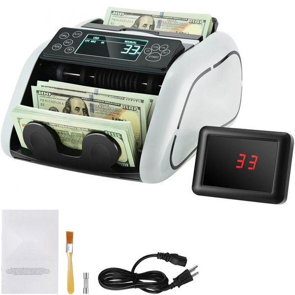 Contasoldi - Contabanconote Con Rilevamento Della Contraffazione Uv, Mg, Ir E Dd - Contasoldi In Usd E Eur Con Ampio Display Lcd Ed Esterno - Ideale Per Le Piccole Imprese-image