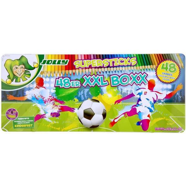 Jolly Jolly Supersticks Matite Colorate Classiche Calcio Xxl Boxx 48 Pezzi-image