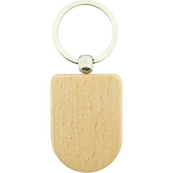 Combicraft Portachiavi In Legno Grezzo Semiovale 50X35Mm - Confezione Da 10 Pezzi-image
