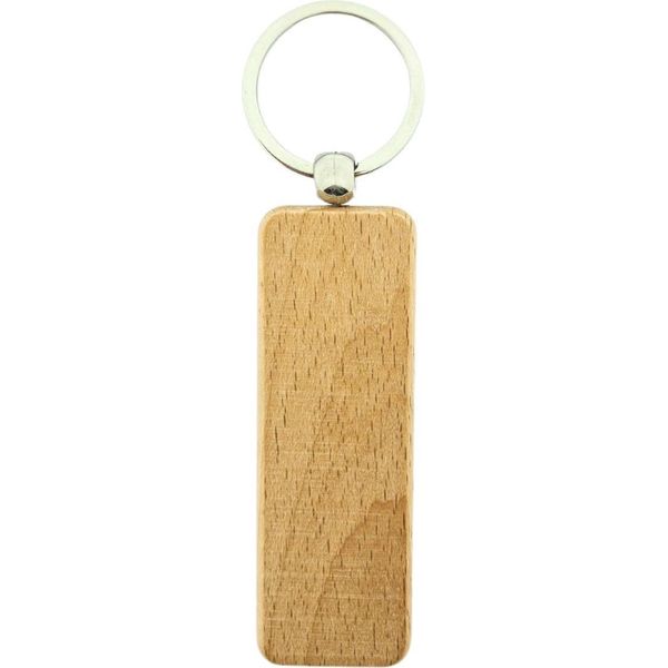Combicraft Portachiavi In Legno Grezzo Rettangolo 80X27Mm - Confezione Da 10 Pezzi-image